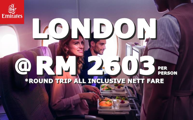 LONDON ALL INCLUSIVE @ RM 2603 FOR ROUND TRIP BY 【EMIRATES】
