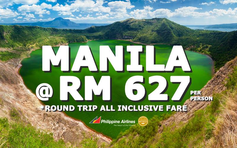 FLY MANILA AT RM 627 NETT PER PERSON BY【PHILIPPINES AIRLINES】
