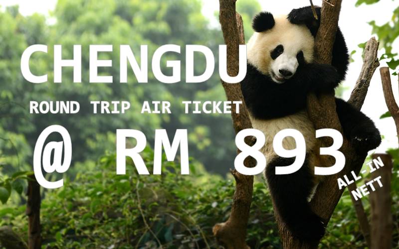 FLY CHENGDU BY【SHENZHEN AIRLINES】@ RM 893 NETT FOR ALL INCLUSIVE FARE