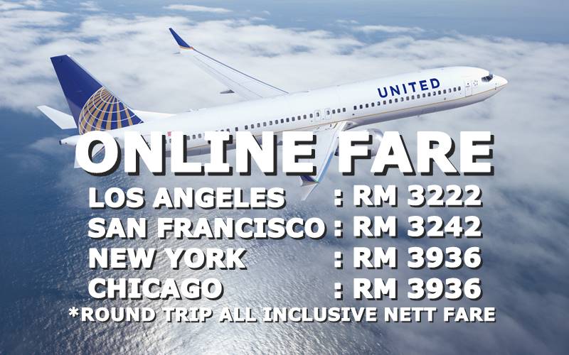 【UNITED AIRLINES】MAY EXCLUSIVE ONLINE FARE TO U.S.A! 