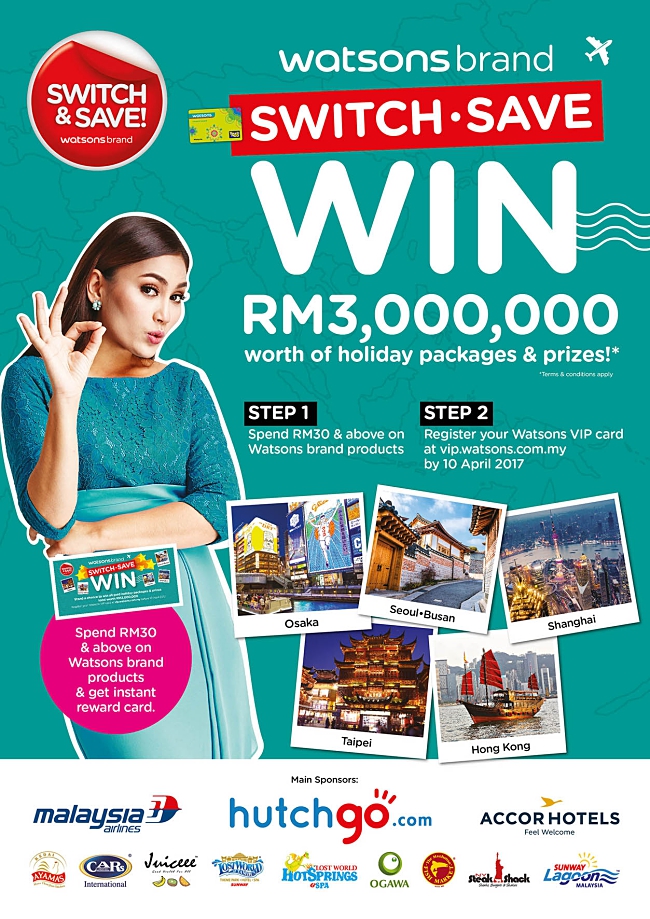 Win Rm3 Million Worth Of Prizes From Watsons Brand!