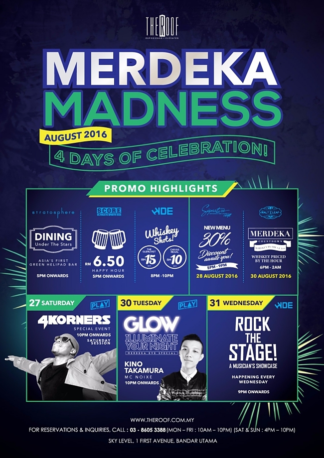 Celebrate Malaysia&rsquo;s 59th Merdeka At The Roof.