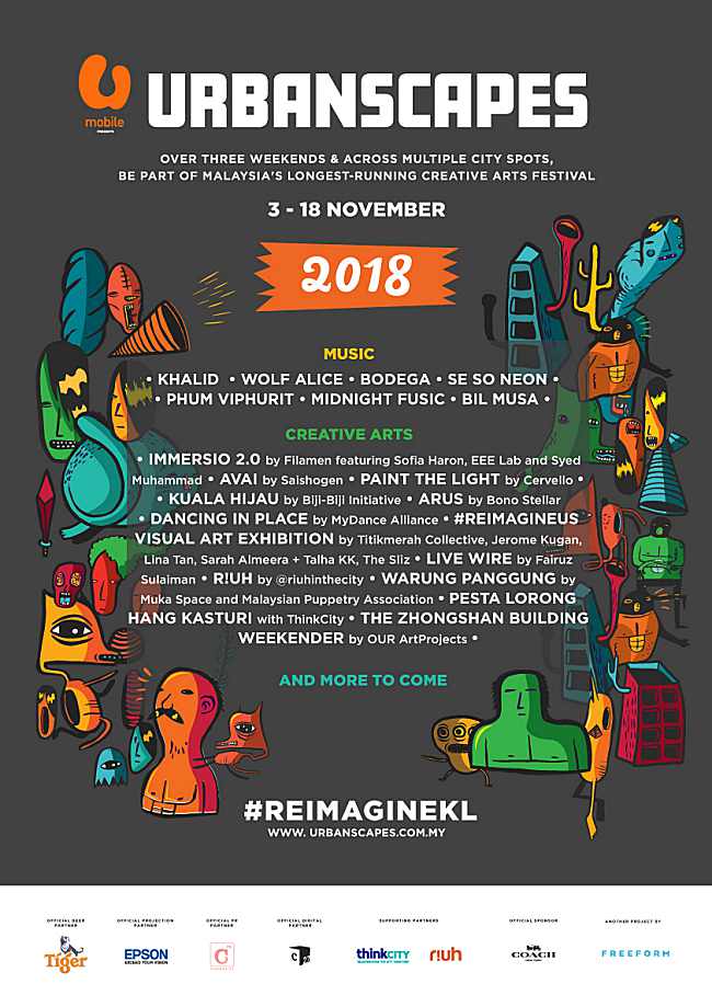 Urbanscapes returns to #REIMAGINEKL with a city-wide creative arts festival over three weekends in Kuala Lumpur