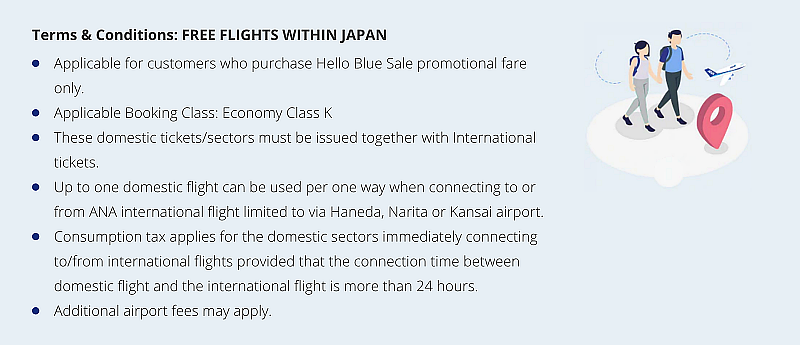 ANA Includes Free Domestic Flights in limited “HELLO BLUE SALE” 