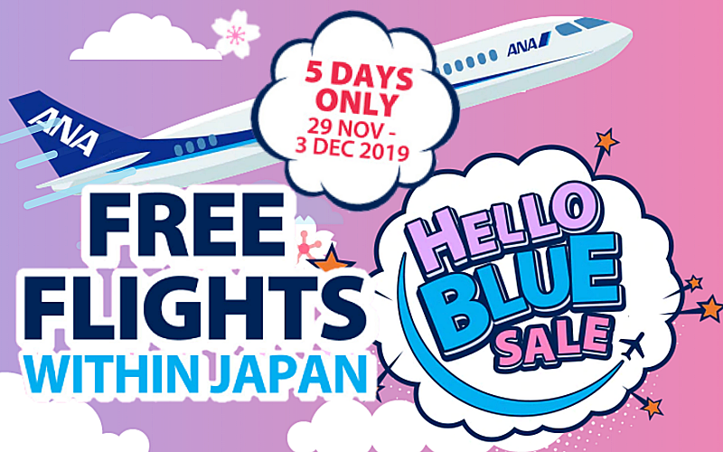 ANA Includes Free Domestic Flights in limited “HELLO BLUE SALE” 