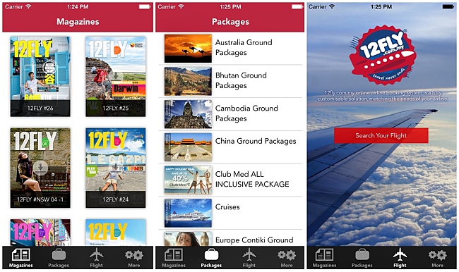 12FLY travel app screenshot