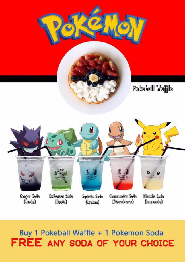 Pokeball Waffle + Free Pokemon Soda!