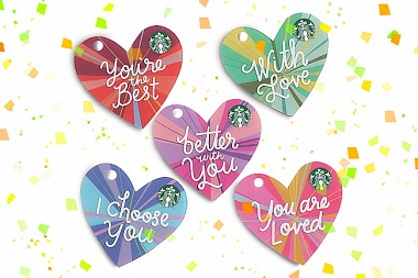 CHECK OUT THESE CUTE HEART-SHAPED STARBUCKS CARD!