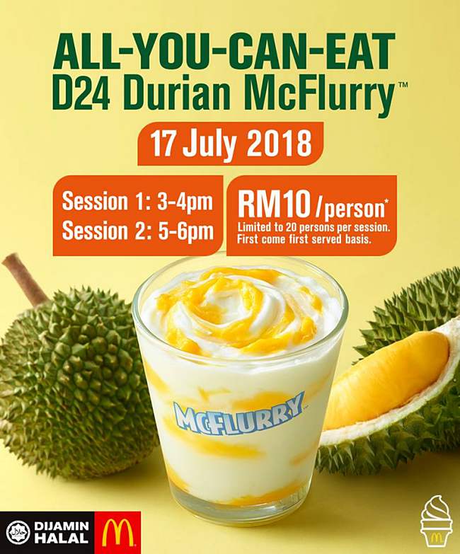 All-You-Can-Eat D24 Durian McFlurry!