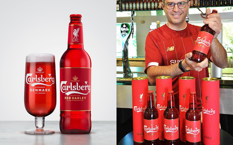 ALL RED FOR THE REDS WITH CARLSBERG RED BARLEY!