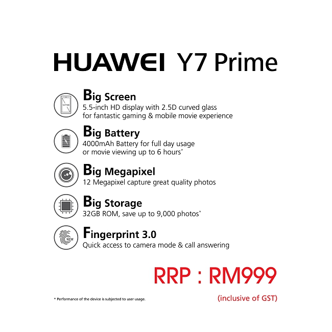 HUAWEI Y7 Prime Debuts at Only RM999