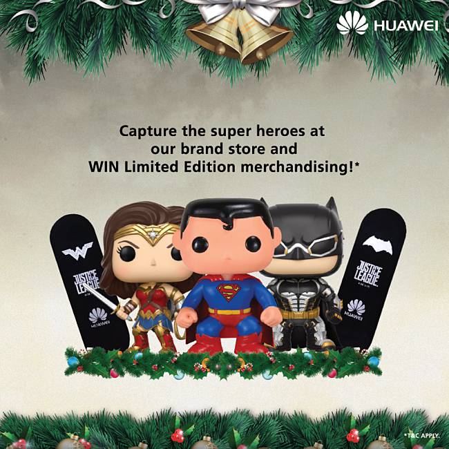 HUAWEI Activates Justice League Super Heroes through its X’mas Promotion