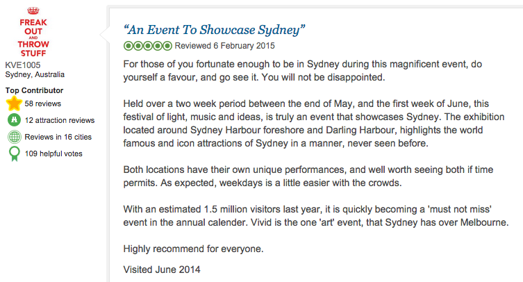 Vivid Sydney review