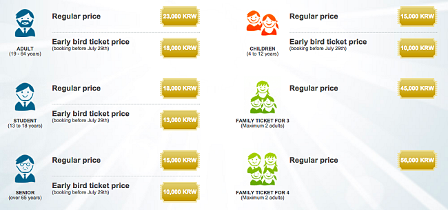 Grevin Seoul ticket price
