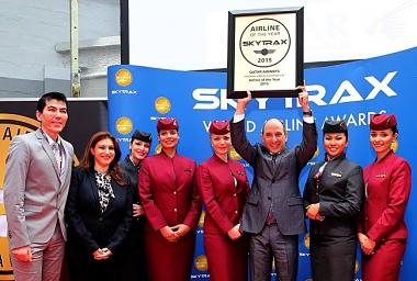 CONGRATULATIONS QATAR AIRWAYS ON WINNING THE BEST AIRLINE OF 2015 TITLE AT THE ANNUAL SKYTRAX WORLD AIRLINE AWARDS!