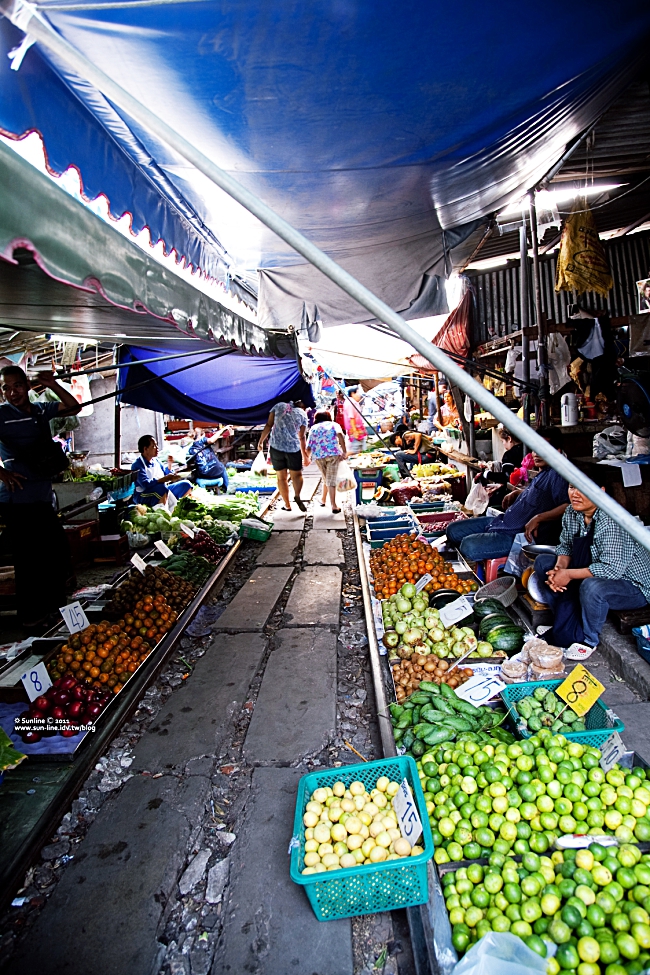 Maeklong Train Market
