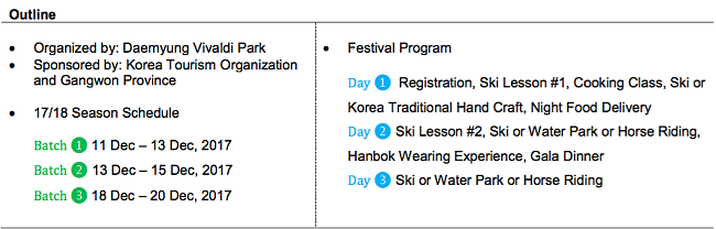 VIVA SKI & K-Culture Festival At Daemyung VIVALDI PARK 2017
