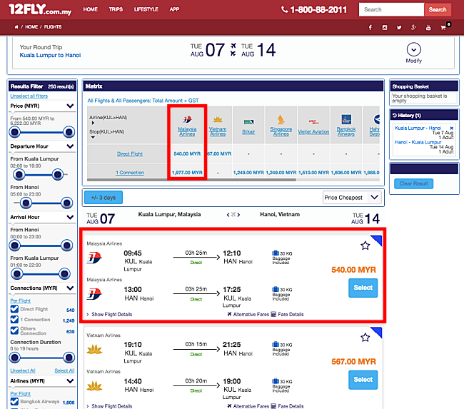 Which Airline Is Cheaper For A Return Flight To Hanoi?