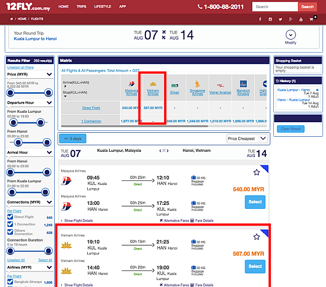 Which Airline Is Cheaper For A Return Flight To Hanoi?