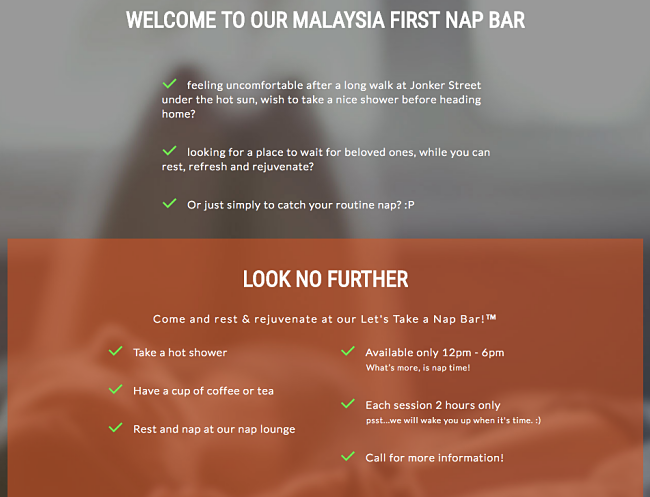 Malaysia’s First Nap Bar In Jonker Street?!