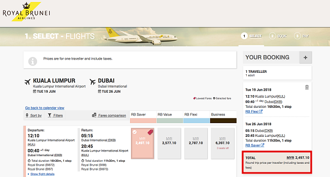 Cheapest Flight To Dubai Is With Royal Brunei Airlines!