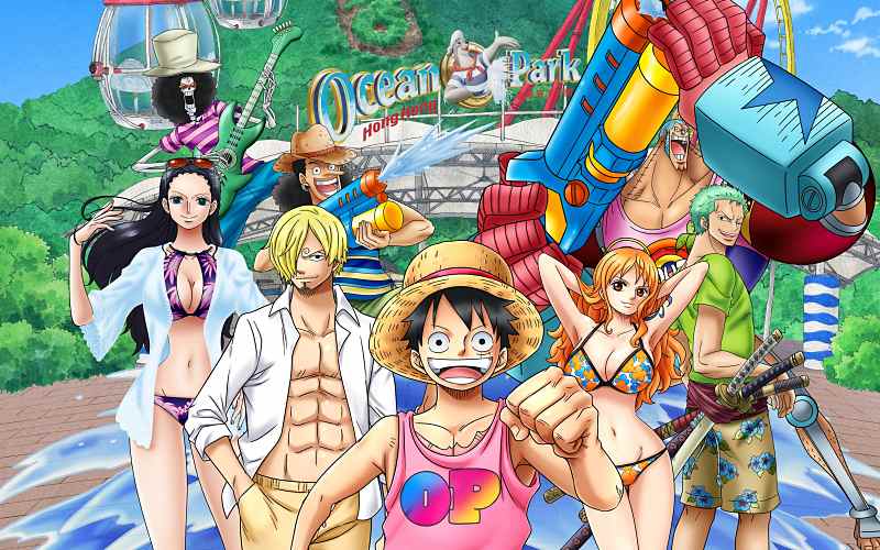 ONE PIECE SHOWDOWN AT OCEAN PARK SUMMER WATER BATTLE!