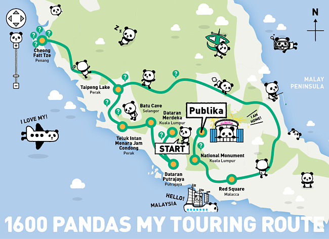1600 Panda World Tour In Malaysia Route